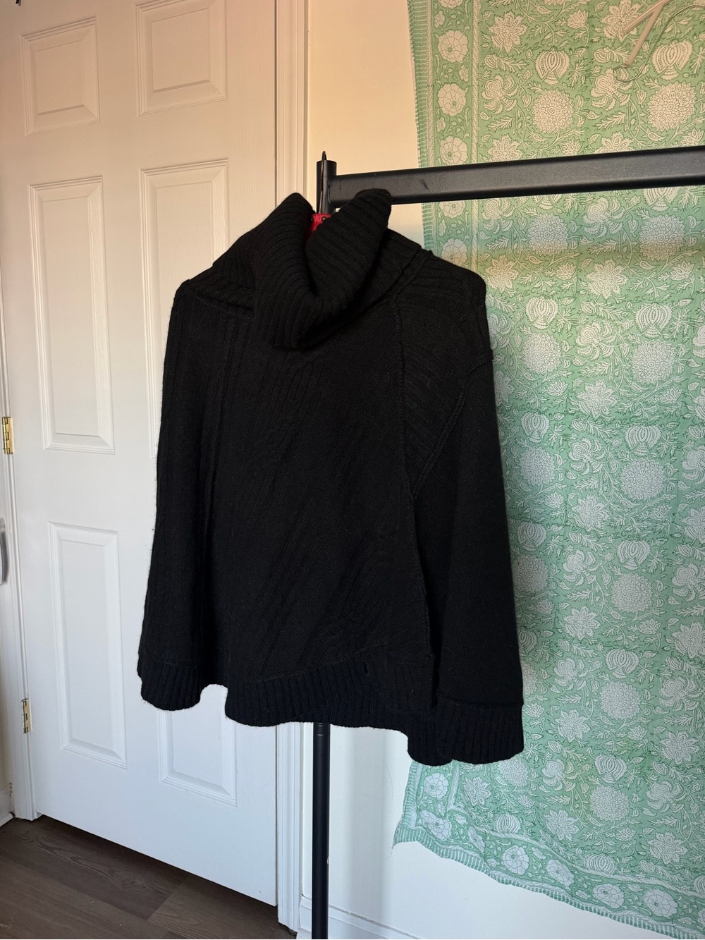 All Saints wool blend black poncho small